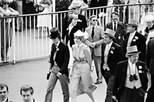 Lady Diana Spencer, centre, enjoys the day with some friends on the last day of Royal