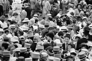 Carriage Prints: Lady Diana Spencer, centre of picture in the ribbon hat obscured with her eyes