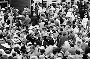 Lady Diana Spencer, centre in the ribbon banded hat and striped top