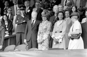 Lady Diana Spencer in the Royal Box on Centre Court at the Wimbledon Tennis Championships