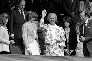 Lady Diana Spencer in the Royal Box on Centre Court at the Wimbledon Tennis Championships