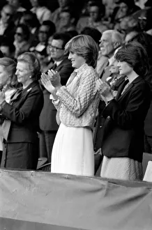 Lady Diana Spencer in the Royal Box on Centre Court at the Wimbledon Tennis Championships