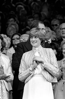 Lady Diana Spencer in the Royal Box on Centre Court at the Wimbledon Tennis Championships