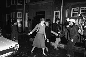 Paparazzi Prints: Lady Diana Spencer who is engaged to Prince Charles is hounded by the media at her flat