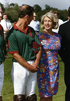 Lady Kanga Tryon talks to Prince Charles at a Polo Match November 1993