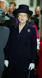 Lady Margaret Thatcher arrives at the Mansion house lunch hosted by Lady Levene