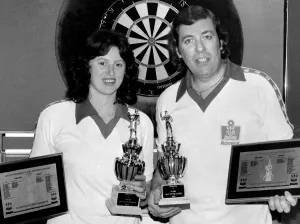 Lady of the match Lynda Batten and man of the match John Lowe On the Pony Linda Batten