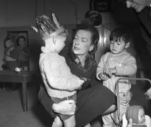 Terrorism Prints: Lady Mountbatten visiting Tyneside to launch a new Naval Frigate 1955