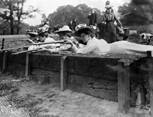 Guns Prints: Ladys rifle range at Charlton. Situated in the sandpits at Charlton in Kent