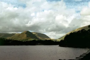 00157 Prints: Lake District - Ullswater - June 1974 Scenic landscape - mountains water
