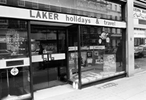 The Laker Airways office in Grosvenor Street with three pints of milk uncollected
