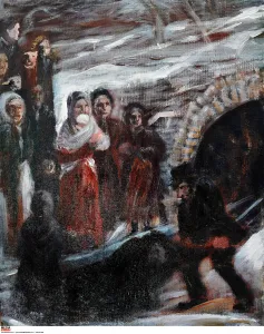 1870s Prints: The Lan Mining disaster of 1875 in Gwaelod Y Garth which claimed the lives of 16 men