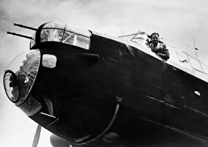 00587 Prints: A Lancaster aircraft flown across the Atlantic to show the flag