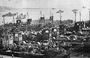 Landing craft loaded with troops as United nations invasion of Sicily gets underway
