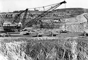 Large machinery at work at Acorn Bank opencast coal site at Bedlington