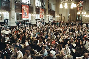 The largest congrgation ever gathered at St Philips Cathedral in Birmingham as thusands