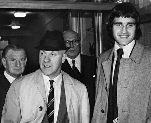 Larry Lloyd Liverpool centre half with Liverpool manager Bill Shankly