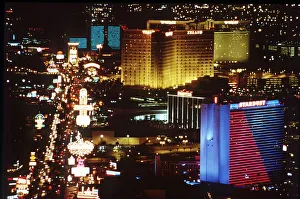 Skyline Prints: Las Vegas at night, 1997 The Las Vegas strip - skyline at night with neon lights