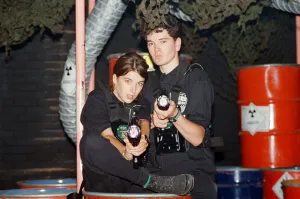 Laser Quest is the name of a Canadian / English indoor lasertag game using infrared