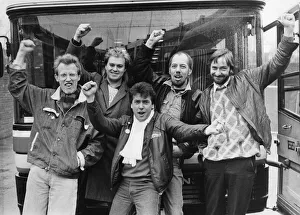The launch of Lindisfarnes big tour, with band members (left to right) Ray Laidlaw