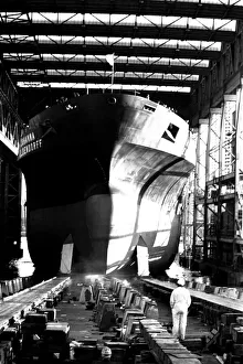 The launch of the merchant ship Johanna Oldendorff at the Southwick slipway of North-East