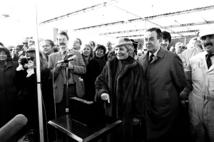 The launch of the merchant ship Johanna Oldendorff at the Southwick slipway of North-East