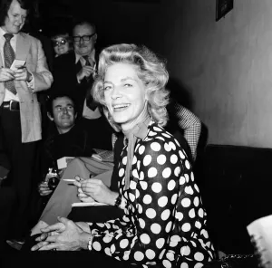 Blouse Prints: Lauren Bacall at a press conference for the London production of the American musical