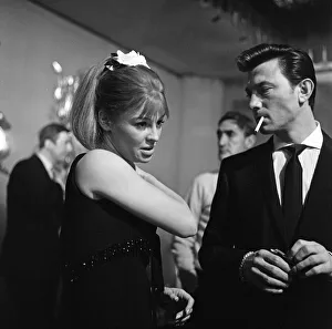 Laurence Harvey and Julie Christie shooting nightclub scenes for their film