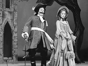 Laurence Olivier in costume acting with understudy in production of The Recruiting