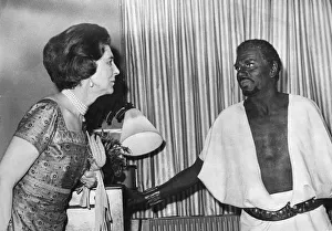 Laurence Olivier in costume for production of Othello with Princess Marina in his