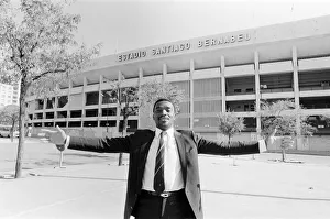 Laurie Cunningham pictured outside the Bernabeu Stadium. Twenty six of October 1982