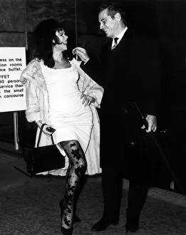 Laya Raki Actress, Jan 1966 and husband Ron Randell at London Airport
