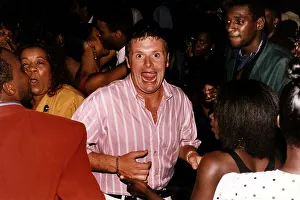 Gazza Prints: Lazio footballer Paul Gascoigne football photographed at a nightclub as he celebrates his