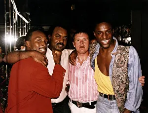 Lazio footballer Paul Gascoigne football photographed at a nightclub with John Fashanu