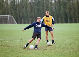 00302 Collection: Lazio footballer Paul Gascoigne tpracticing his ball skills during a team training