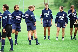 Lazio footballer Paul Gascoigne during a training session with teammates in the Austrian