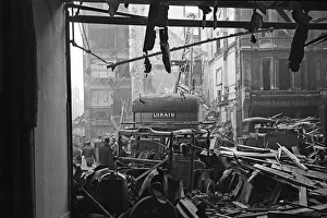 01483 Prints: LCC and Civil Defence workers seen here clearing up following a V2 explosion at the Red