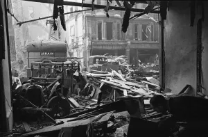 01483 Prints: LCC and Civil Defence workers seen here clearing up following a V2 explosion at the Red