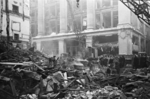 01483 Prints: LCC and Civil Defence workers seen here clearing up following a V2 explosion at the Red