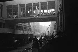 01483 Prints: LCC and Civil Defence workers seen here clearing up following a V2 explosion at the Red