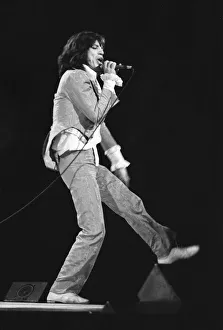 Lead singer Mick Jagger of The Rolling Stones seen here on stage at Earls Court
