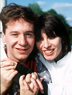 Lead singer of the pop group Simple Minds Jim Kerr with wife singer Chrissie Hynde in