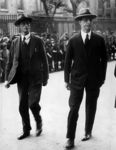 Eire Prints: Leader of the Fianna Fail party in the Republic of Ireland Eamon De Valera with Sean