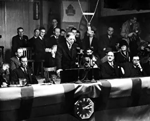 Parliament Prints: Leader of the Irish Fianna Fail Eamon De Valera addressing a demonstration on