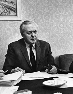 00050 Prints: Leader of the Opposition Harold Wilson pictured during the protracted negotiations about
