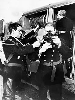 Leading firemen Morris, Mobbs and Fireman Colin Benton (right