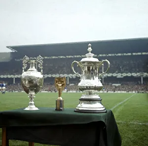 00208 Prints: The League Championship trophy, The Jules Rimet World Cup trophy