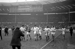 League Cup Final 1969. Arsenal v. Swindon Town. Swindon Town players do a lap of