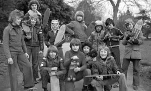 00119 Prints: Leamington youngsters are enjoying their Christmas presents - skateboards