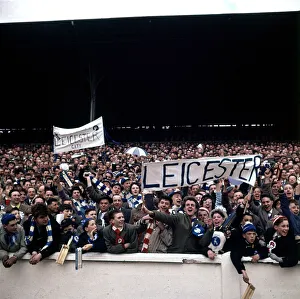 Red Nose Prints: Leciester City fans seen here on F. A. Cup final day before the start of the match against